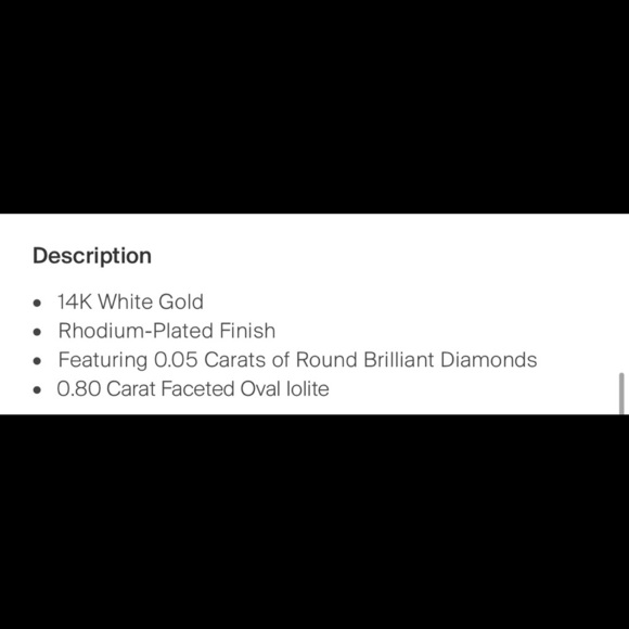 Brand New $858 Iolite and Diamond 14k White Gold Cocktail Ring Authentic Violet - Picture 6 of 12